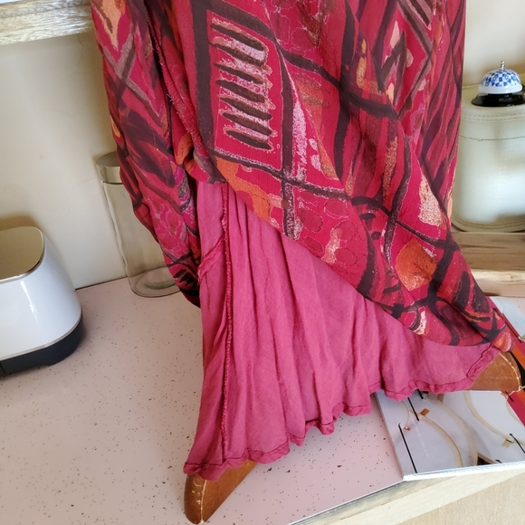 VNTG 90s/00s Sacred Threads Bias Cut Slinky Rayon Maxi Dress Sexy Summer Sz M/L - Picture 3 of 8